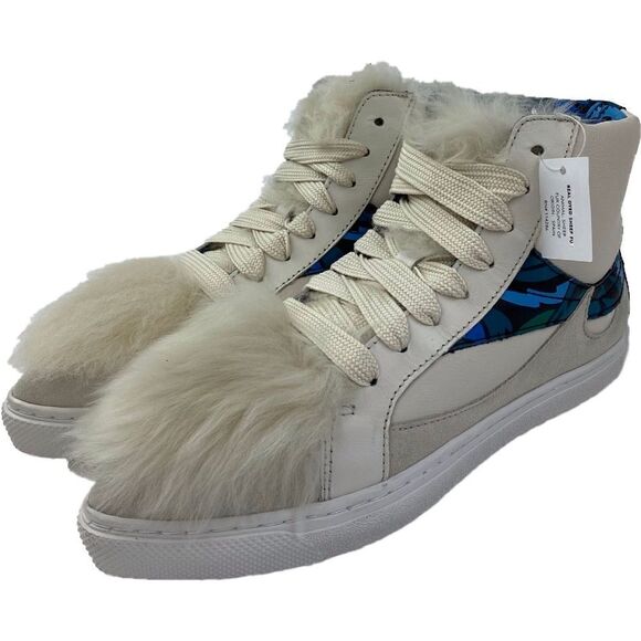 NWT Coach C203 Soft Smooth/Calf Suede Pointy Toe High Top Sneakers - Picture 1 of 13
